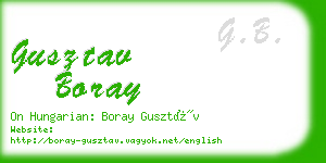 gusztav boray business card